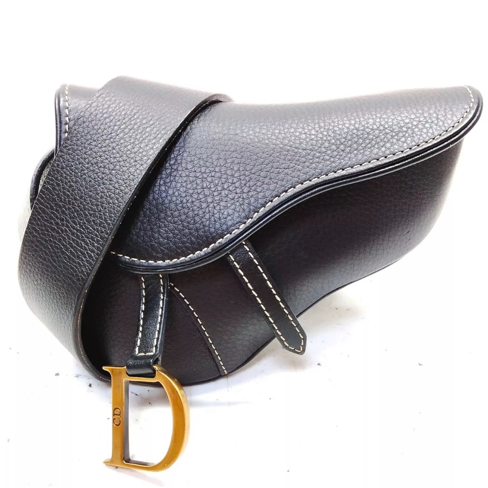 Auth Dior Saddle Calfskin Belt/Bumbag